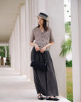 EP YAYING Linen V-Neck Knit Cardigan