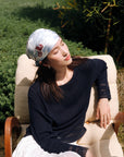 EP YAYING Silk Linen Blend Knit Top