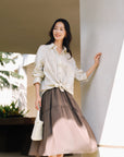 EP YAYING Linen Embroidered Button Shirt