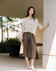 EP YAYING Linen Embroidered Button Shirt