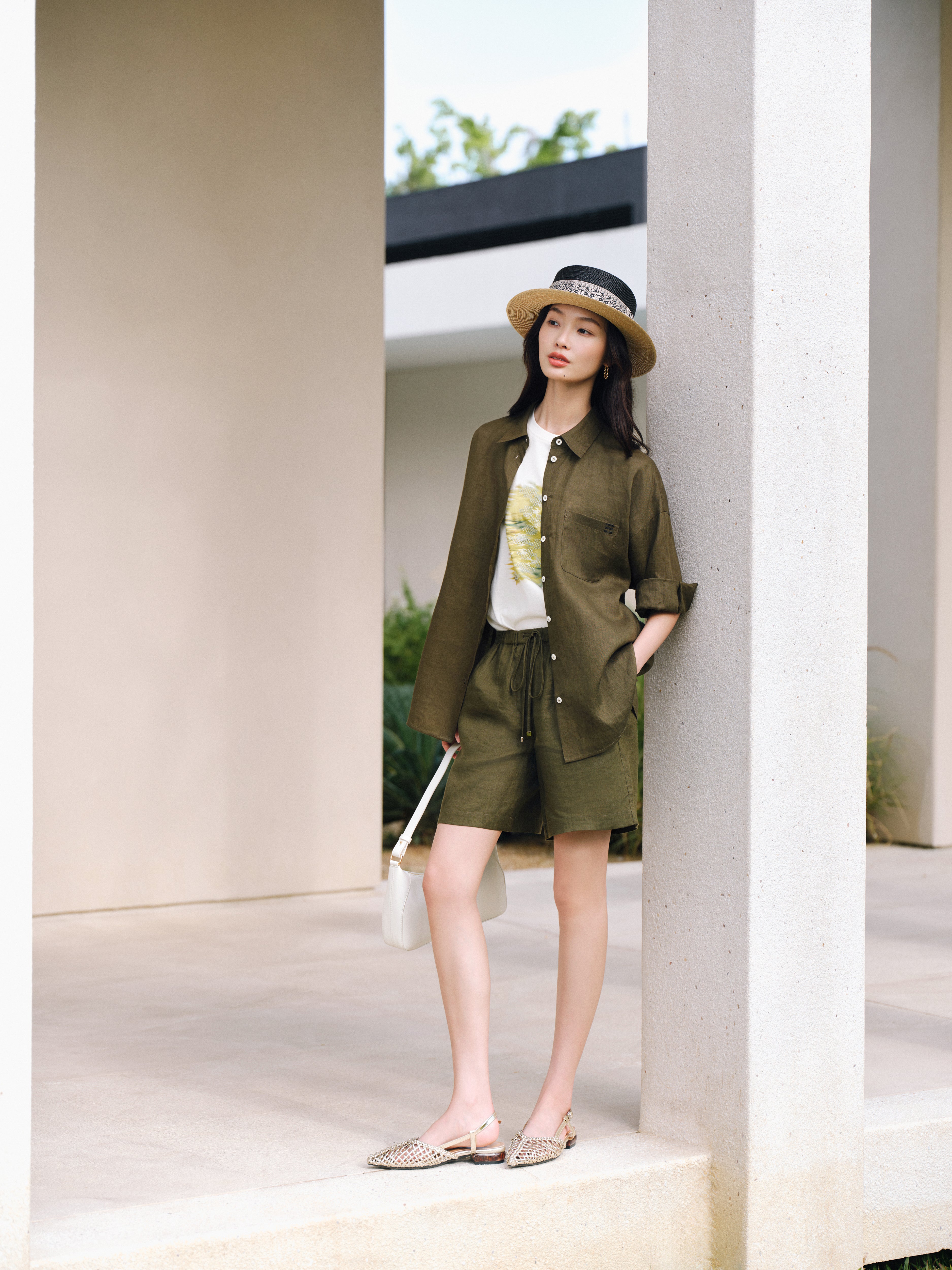EP YAYING 100% Linen Shirt