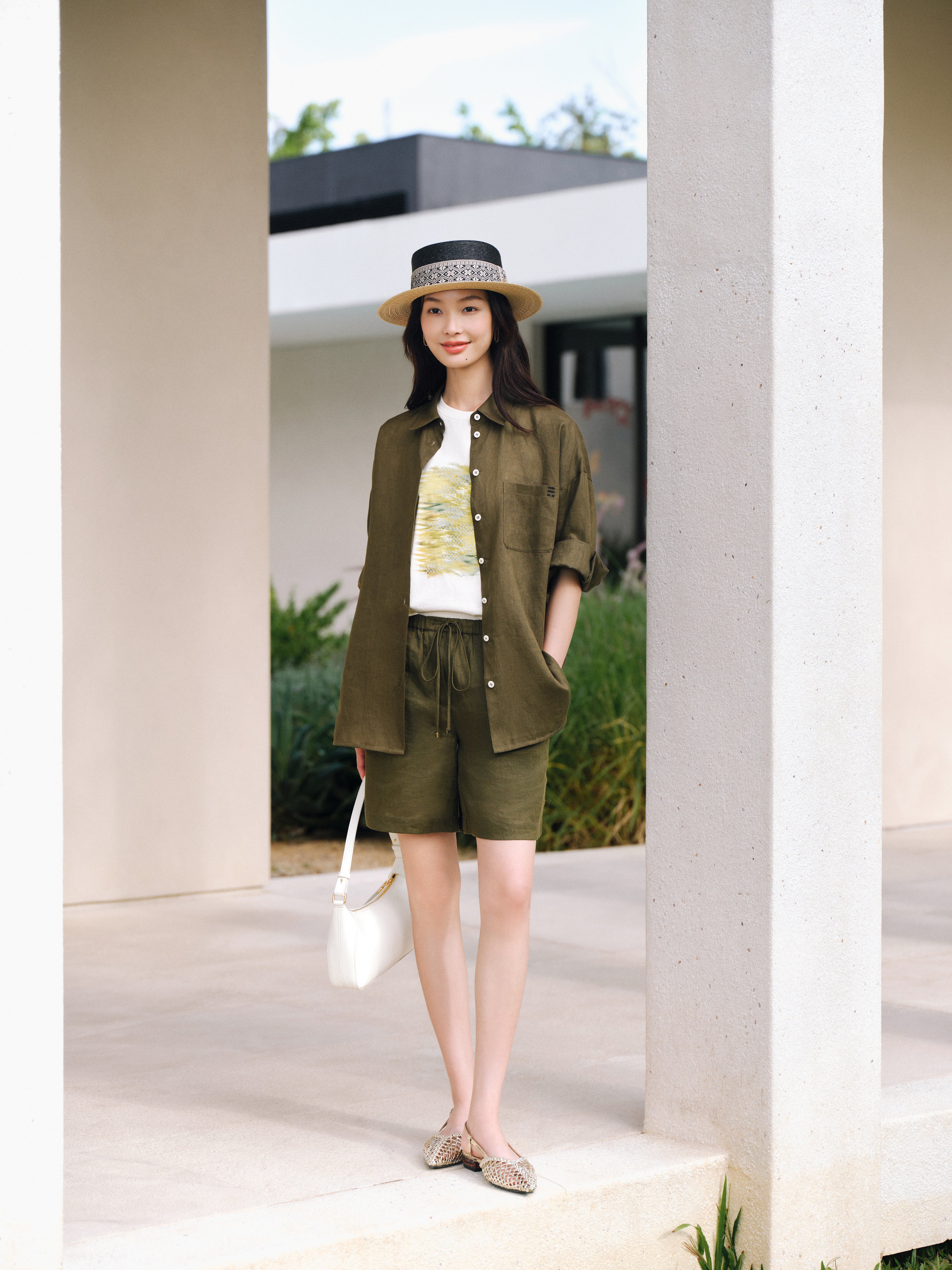 EP YAYING 100% Linen Shirt