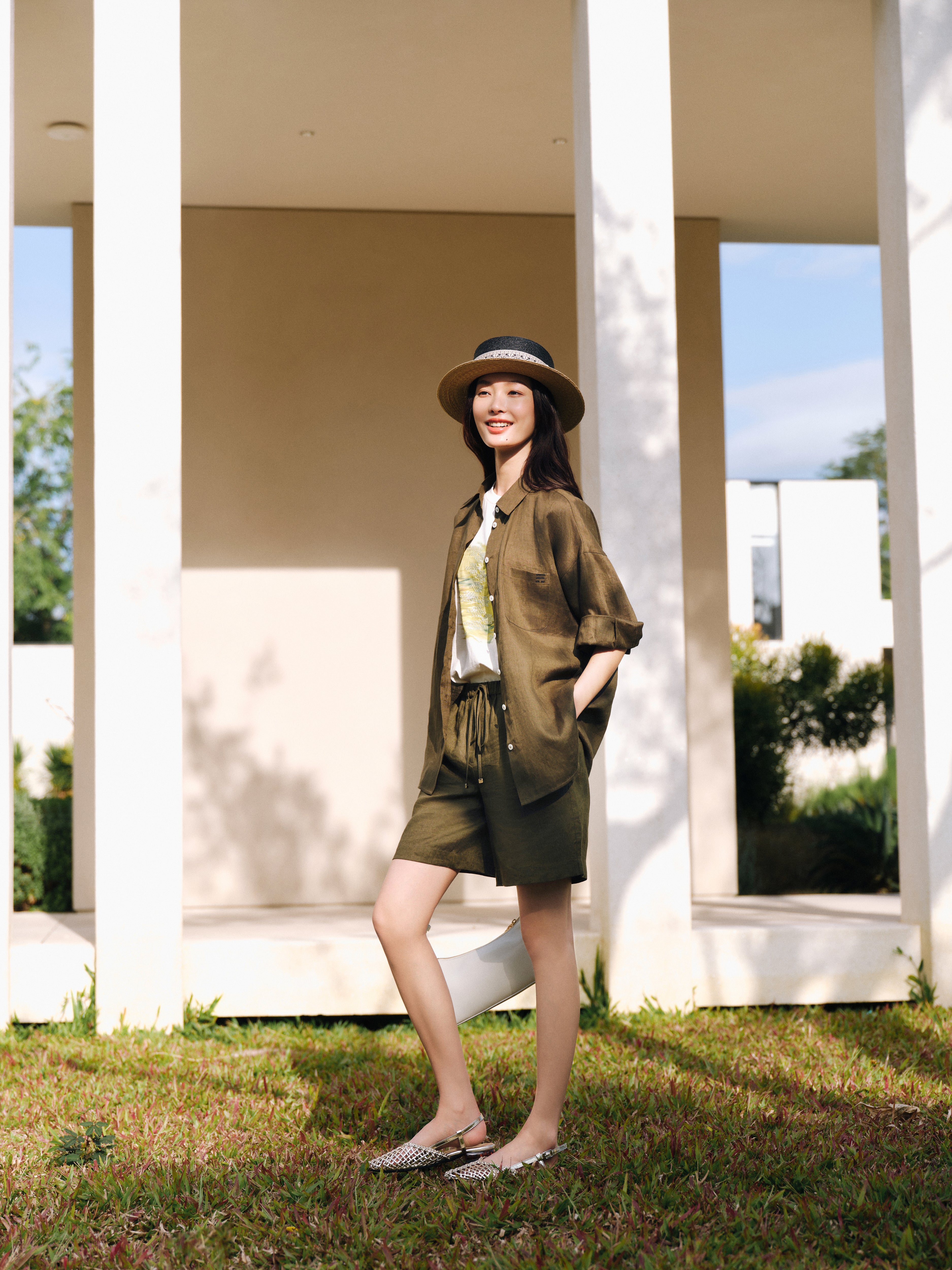 EP YAYING 100% Linen Shirt