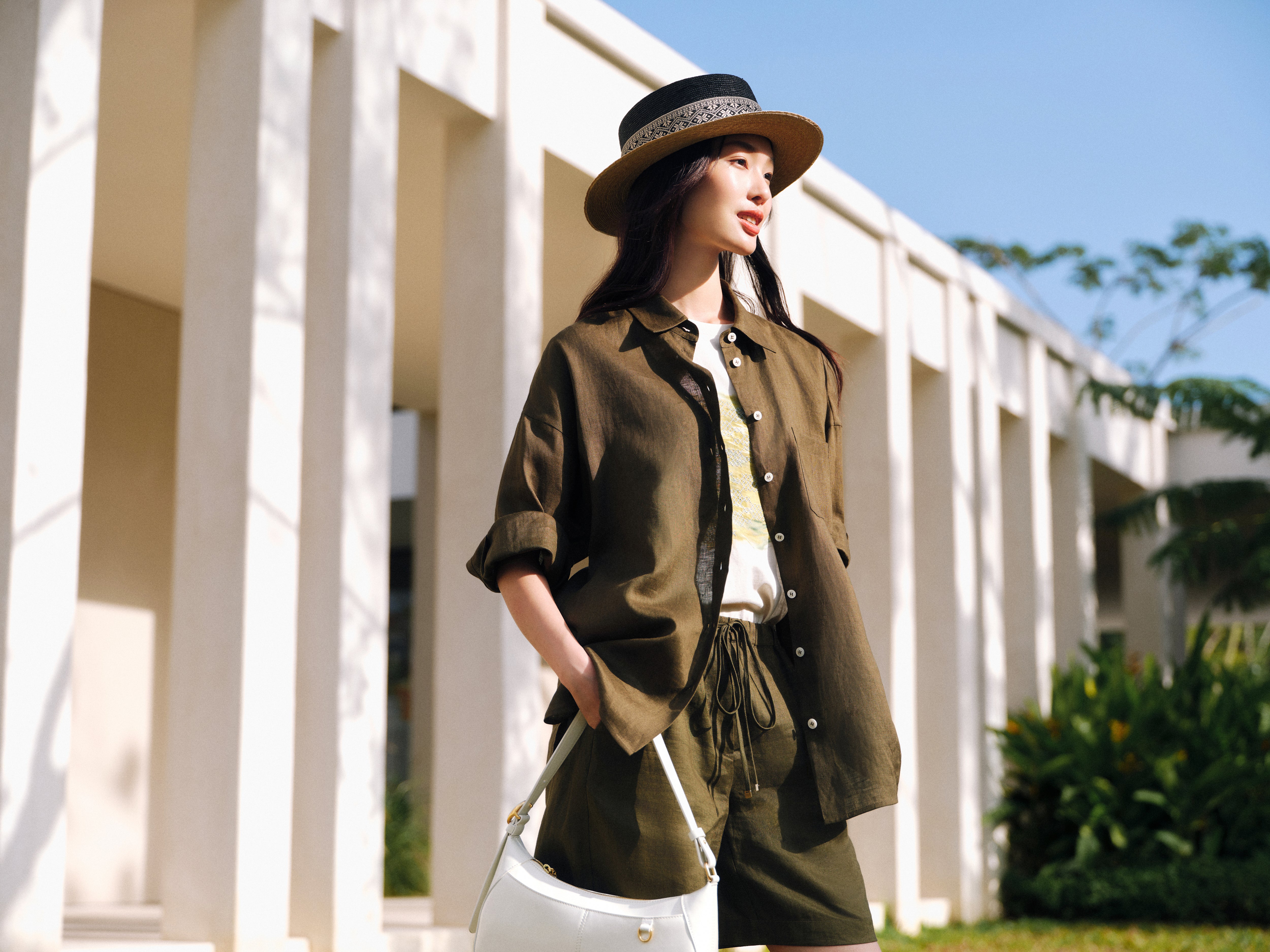 EP YAYING 100% Linen Shirt