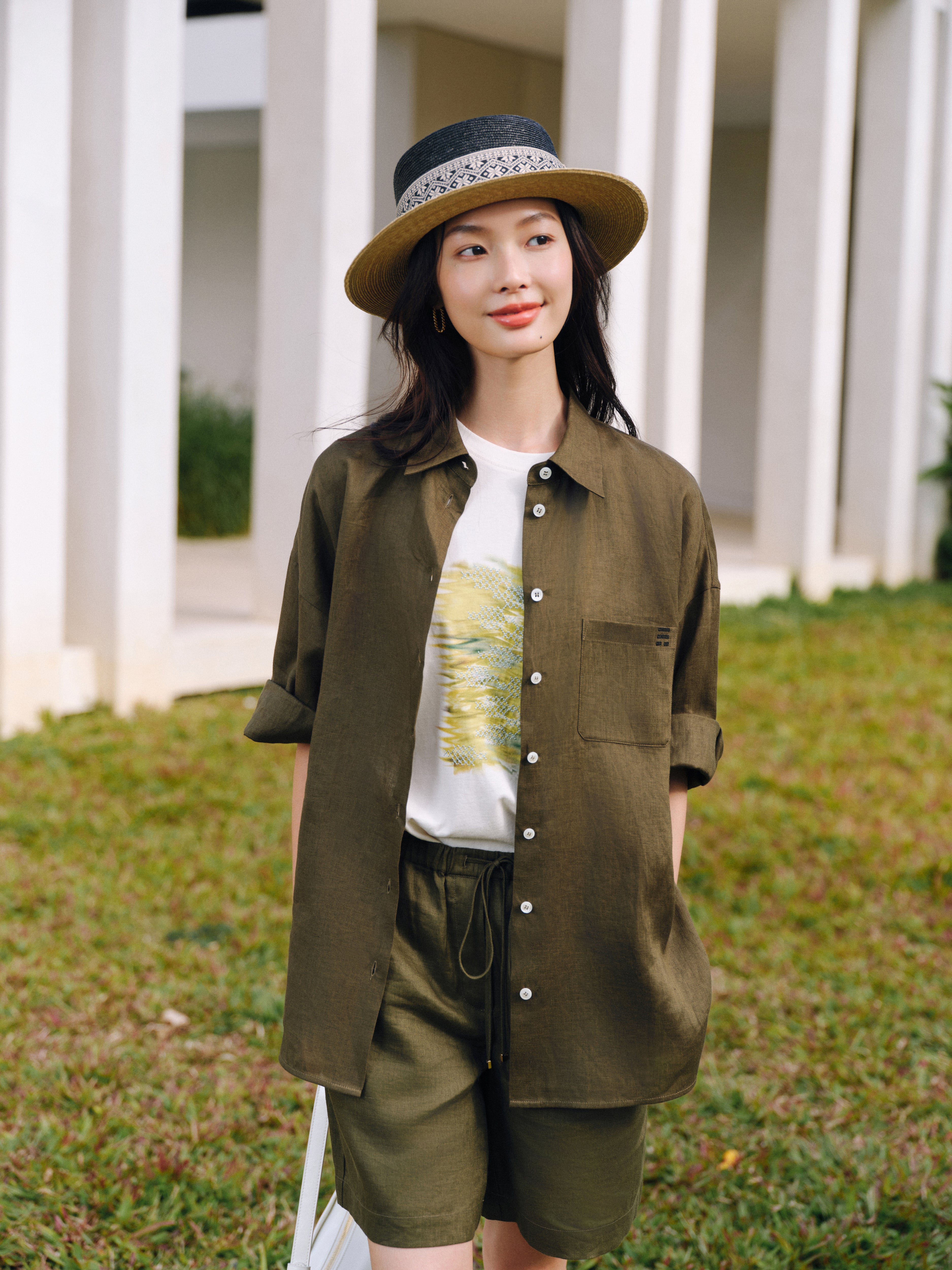 EP YAYING 100% Linen Shirt