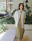 EP YAYING 100% Linen Stand-Collar Jacket