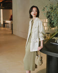 EP YAYING 100% Linen Stand-Collar Jacket