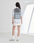 EP YAYING Cotton Silk Textured Sleeveless Waist-Cinching Vest