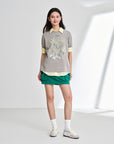 EP YAYING Stretch Comfortable Embroidered Short Sleeve Top