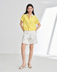 EP YAYING Linen Embroidered Blouse