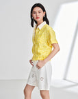 EP YAYING Linen Embroidered Blouse