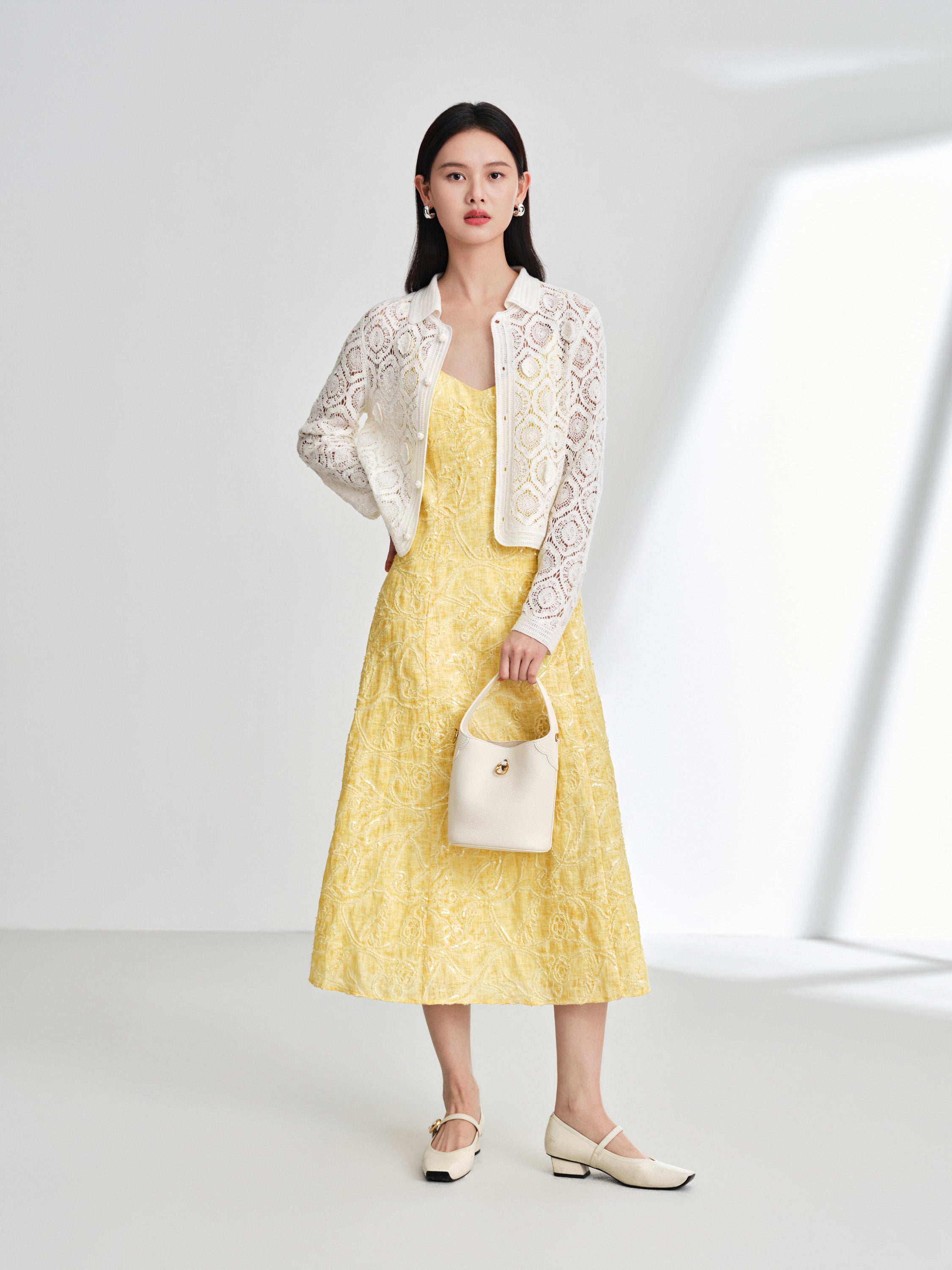 EP YAYING Linen Embroidered Maxi Dress