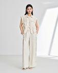 EP YAYING Linen Cropped Vest