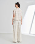EP YAYING Linen Cropped Vest