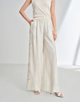 EP YAYING Imported Silver-Washed Linen High-Waist Relaxed Straight Pants