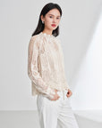 EP YAYING Cotton-Linen-Silk Blend Knit Pullover