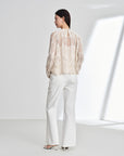 EP YAYING Cotton-Linen-Silk Blend Knit Pullover