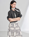 EP YAYING Black Wool Loose Fit Jacket