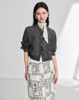 EP YAYING Black Wool Loose Fit Jacket