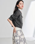 EP YAYING Black Wool Loose Fit Jacket
