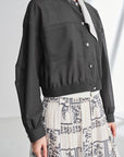 EP YAYING Black Wool Loose Fit Jacket