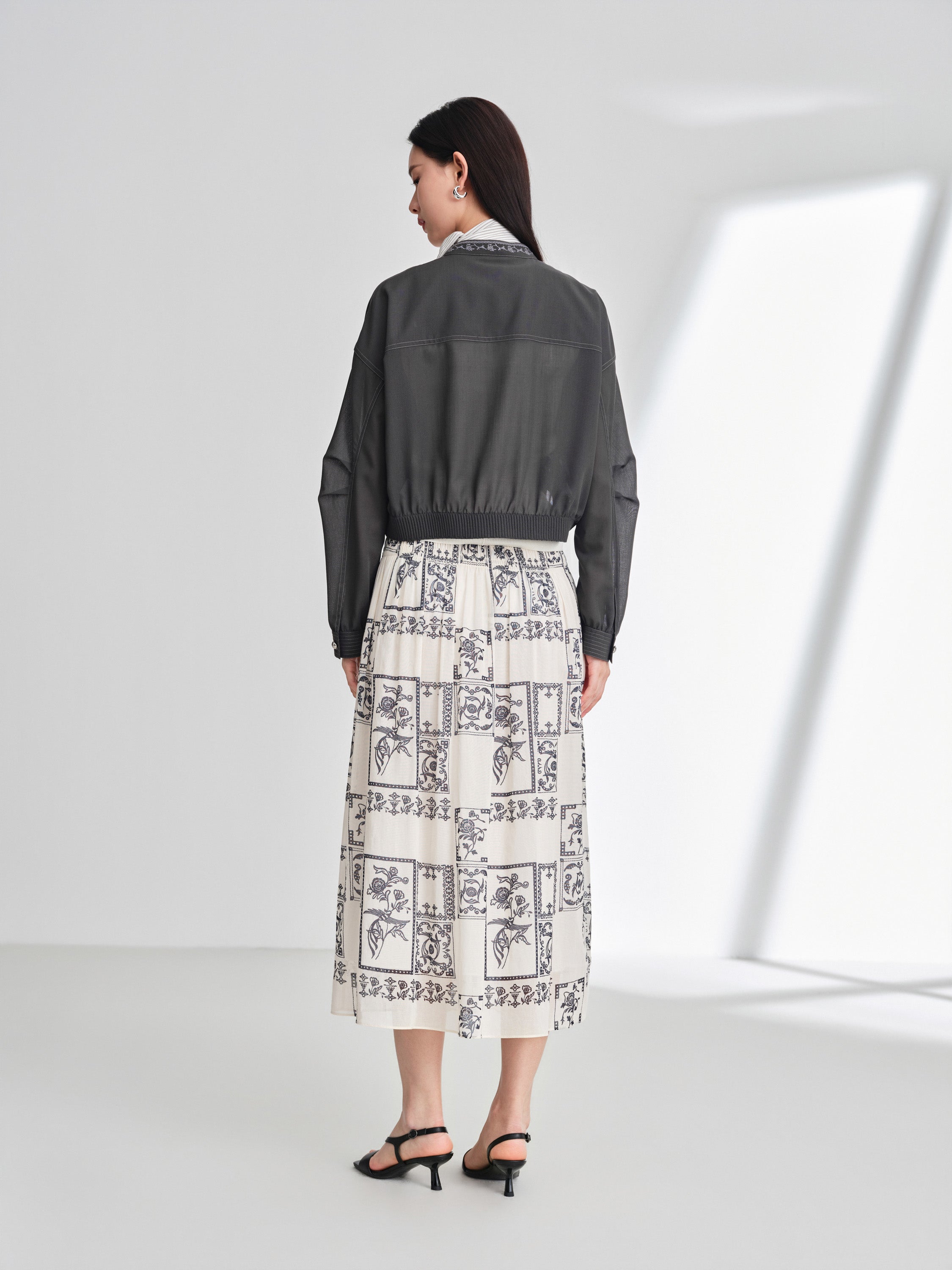 EP YAYING Black Wool Loose Fit Jacket