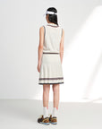 EP YAYING Sporty Contrast Stripe Pleated Mini Skirt