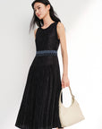 EP YAYING Sleeveless Waist-Cinched Pleated Dress