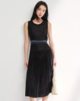 EP YAYING Sleeveless Waist-Cinched Pleated Dress