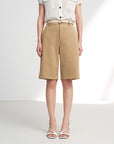 EP YAYING High-Waisted Straight-Leg Shorts