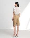 EP YAYING High-Waisted Straight-Leg Shorts