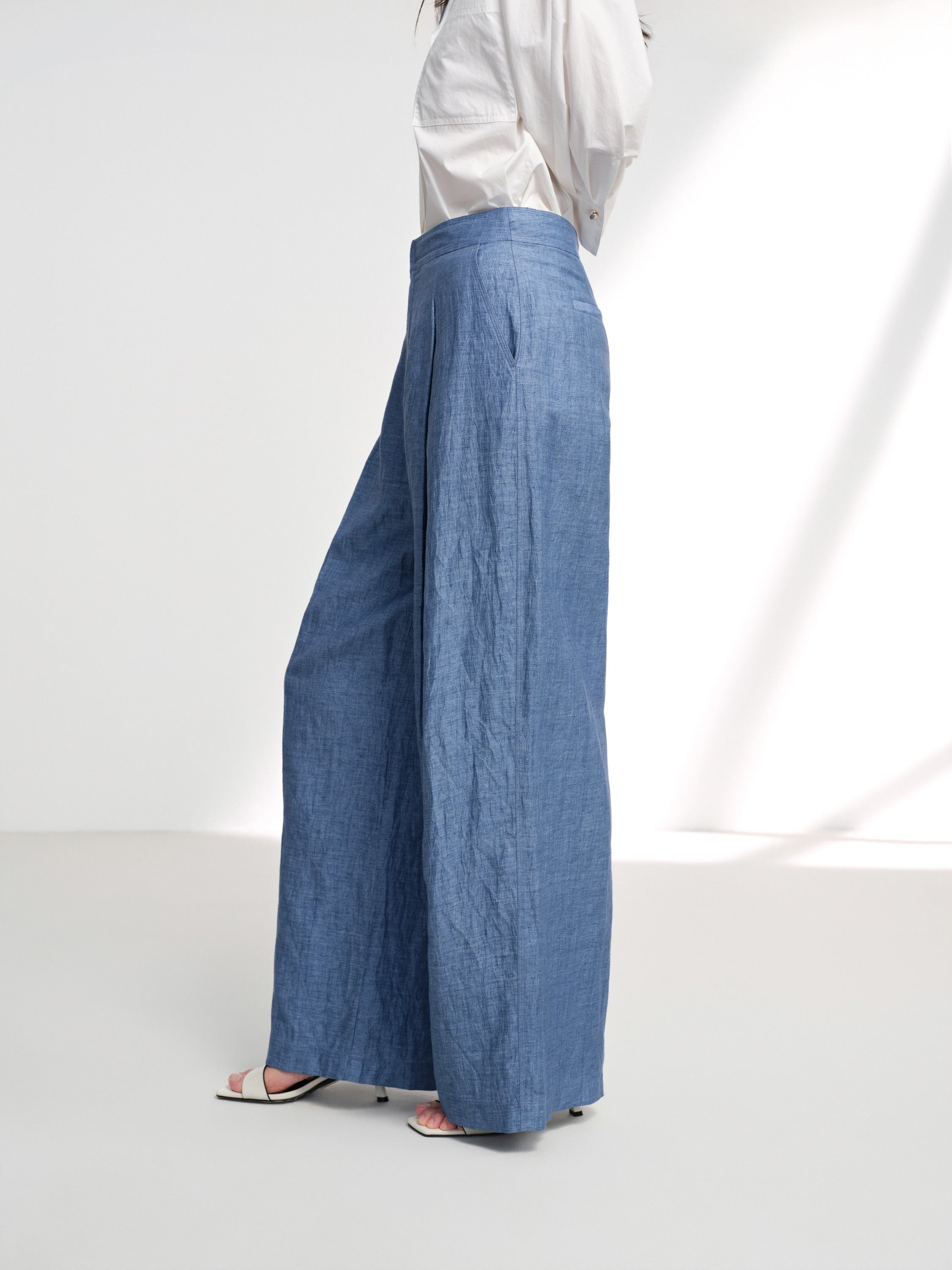 EP YAYING Linen Straight Leg Pants