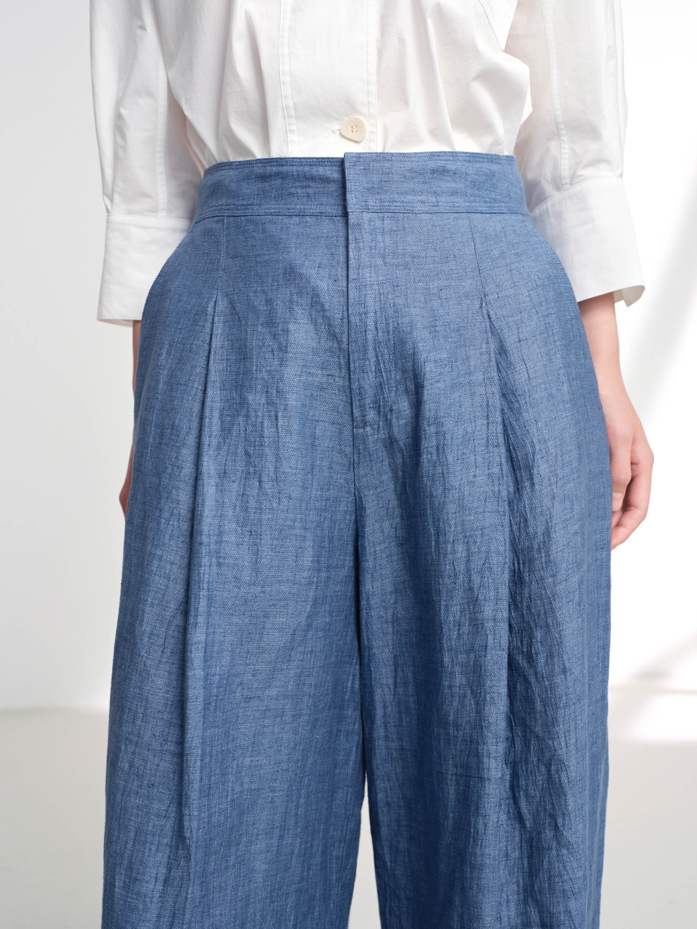 EP YAYING Linen Straight Leg Pants