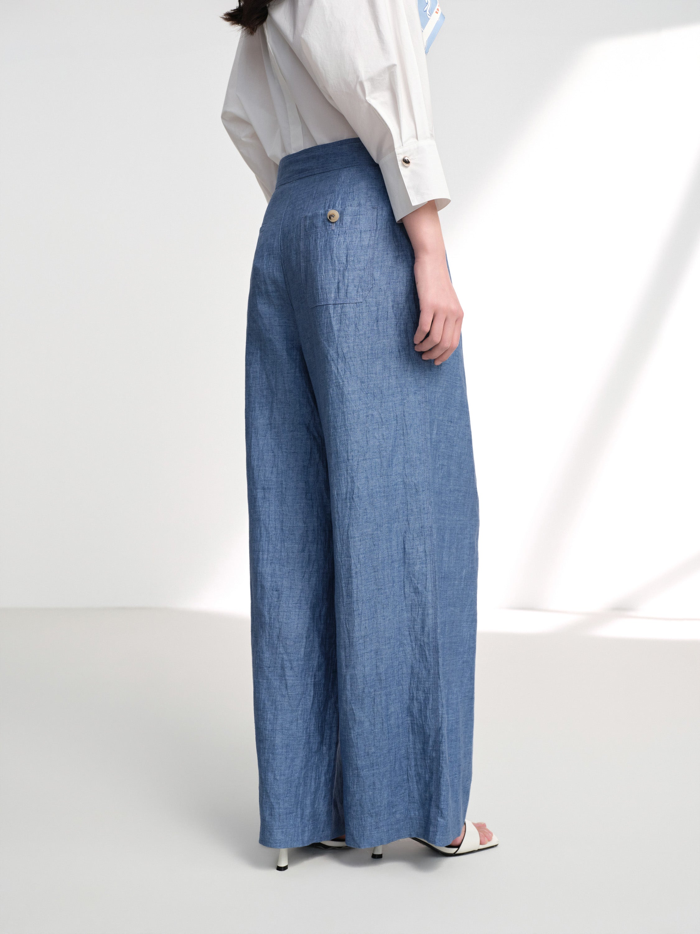 EP YAYING Linen Straight Leg Pants