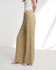 EP YAYING Silk Vertical Stripe Straight-Leg Wide Pants