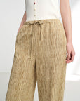 EP YAYING Silk Vertical Stripe Straight-Leg Wide Pants