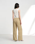 EP YAYING Silk Vertical Stripe Straight-Leg Wide Pants