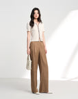 EP YAYING Silk Straight Trousers