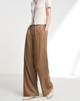 EP YAYING Silk Straight Trousers