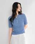 EP YAYING Linen Wool Blend Knit Polo Shirt