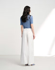 EP YAYING Linen Wool Blend Knit Polo Shirt