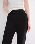 EP YAYING Double-Faced Knit High-Waisted Flared Pants