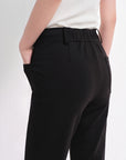 EP YAYING Double-Faced Knit High-Waisted Flared Pants