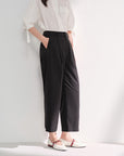 EP YAYING Relaxed Airy Crinkle Ankle Pants