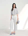 EP YAYING Air-Texture Tapered Carrot Pants