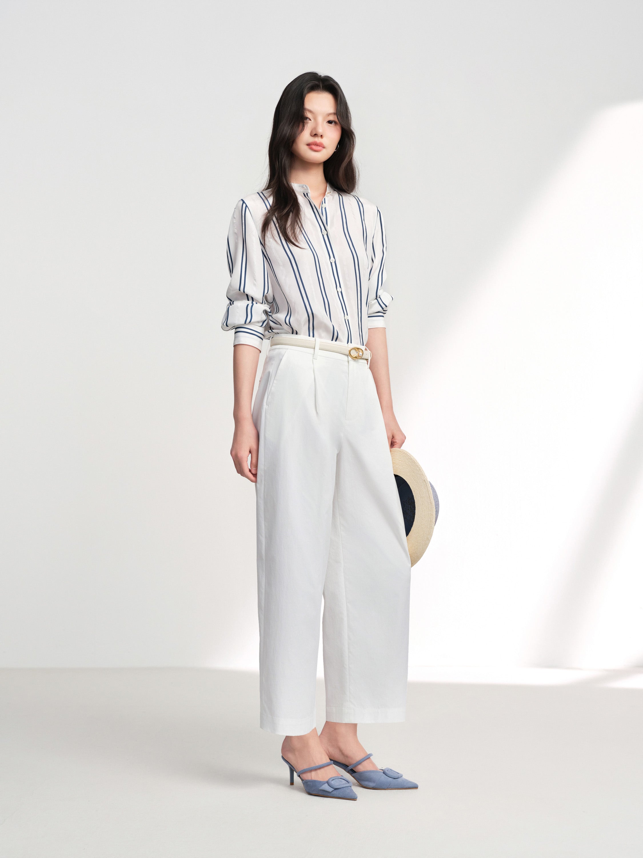 EP YAYING Air-Texture Tapered Carrot Pants