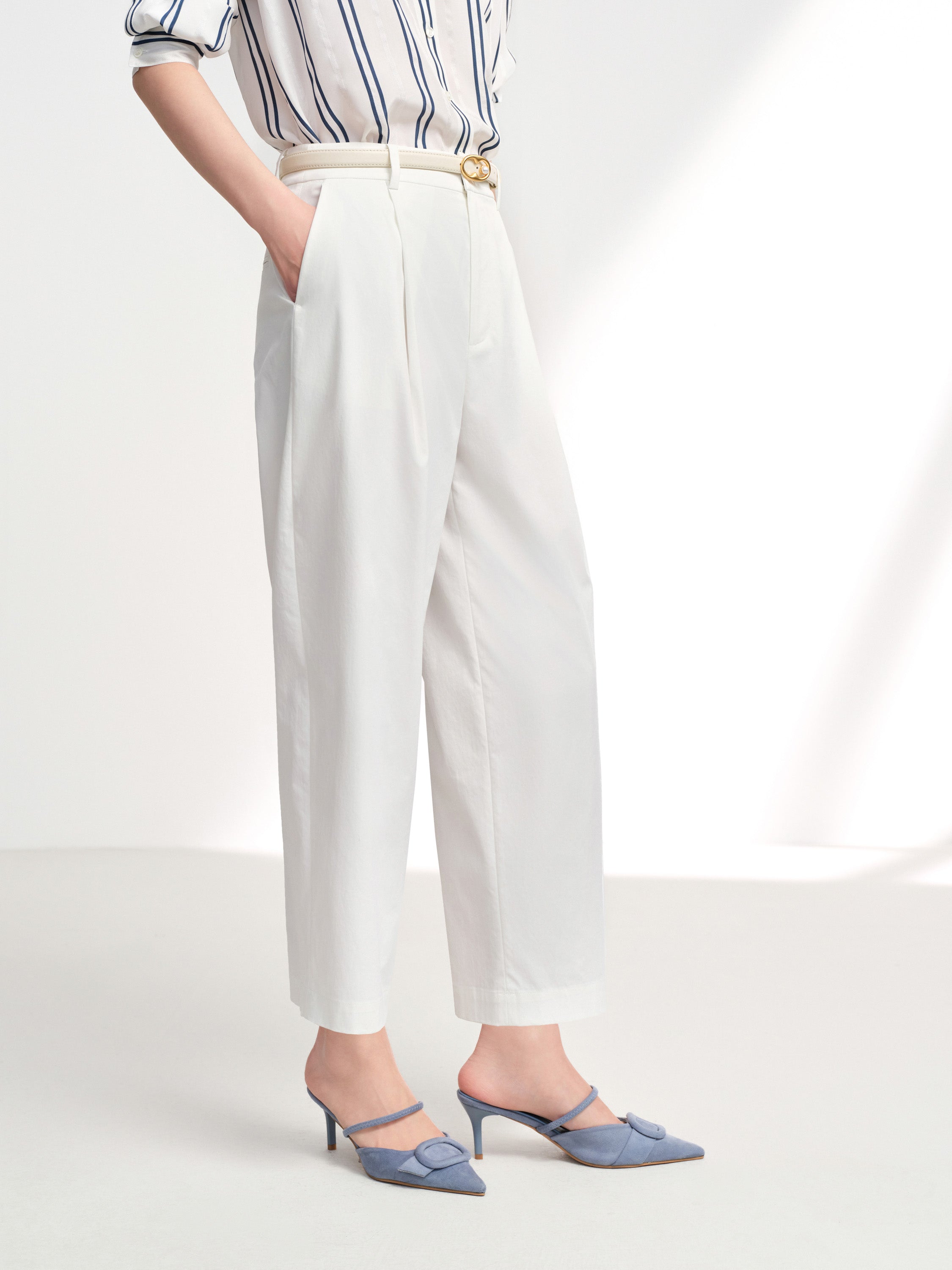 EP YAYING Air-Texture Tapered Carrot Pants