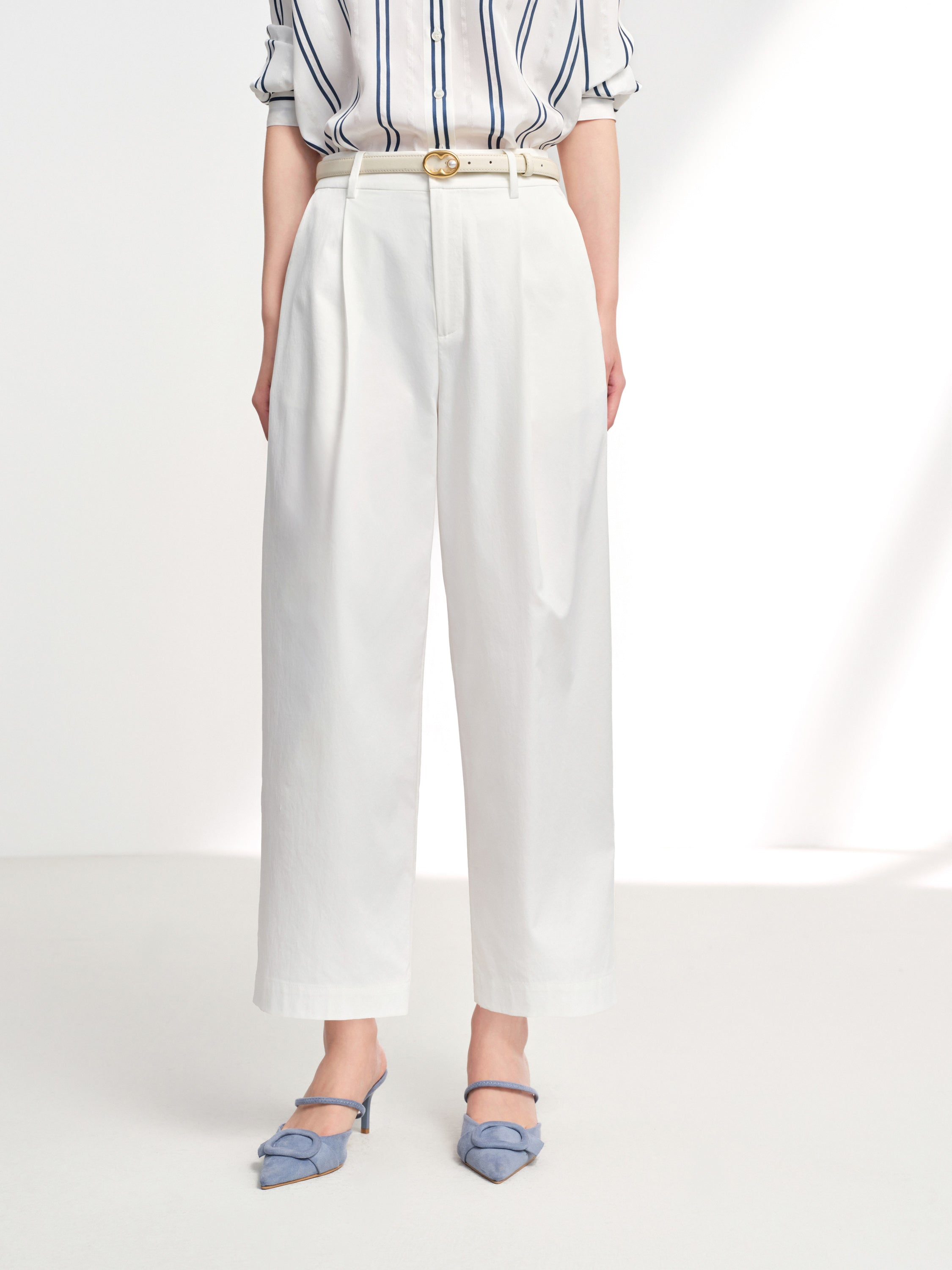 EP YAYING Air-Texture Tapered Carrot Pants