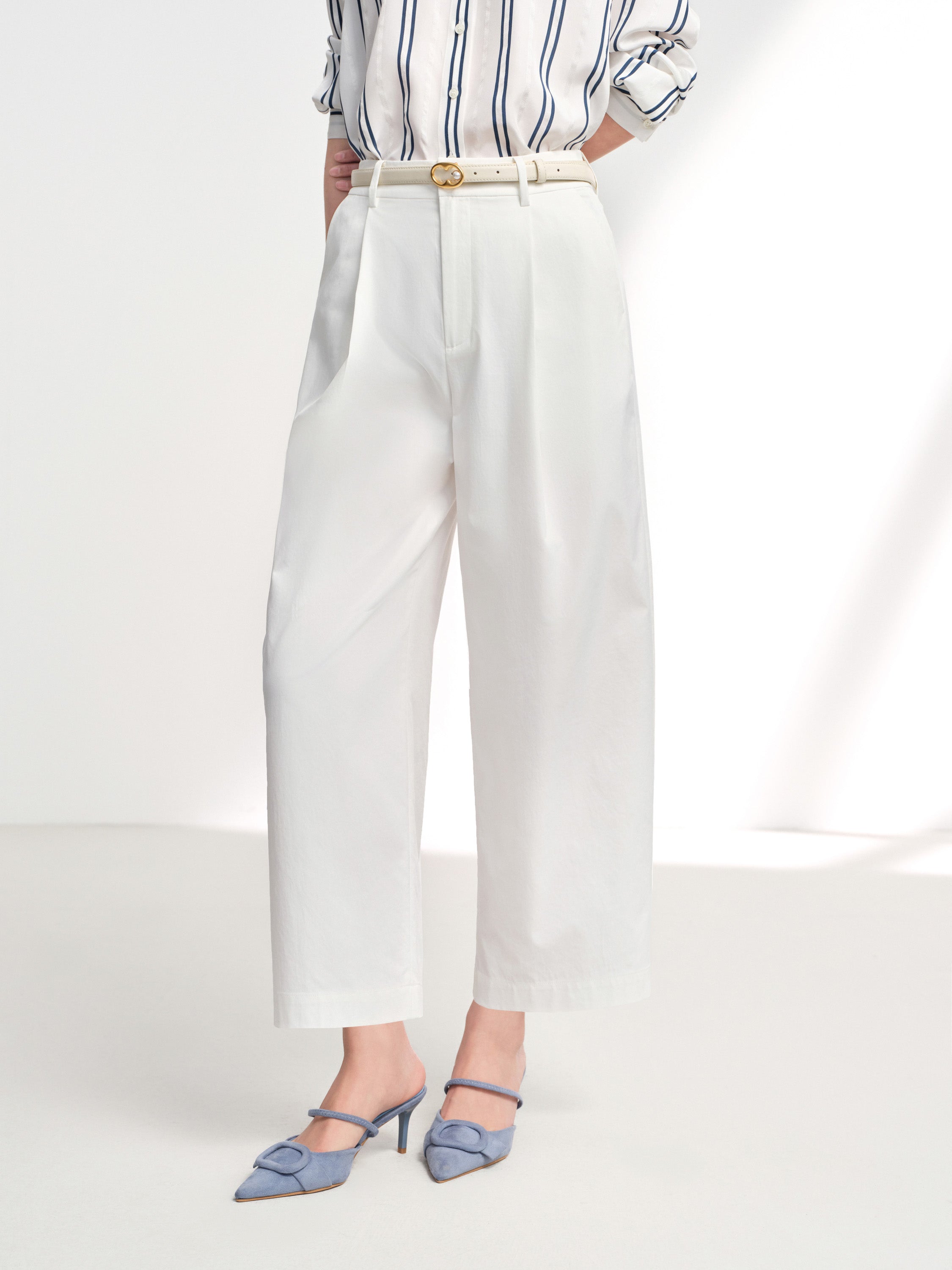 EP YAYING Air-Texture Tapered Carrot Pants