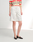 EP YAYING Tencel Linen High-Waist Wide-Leg Denim Shorts